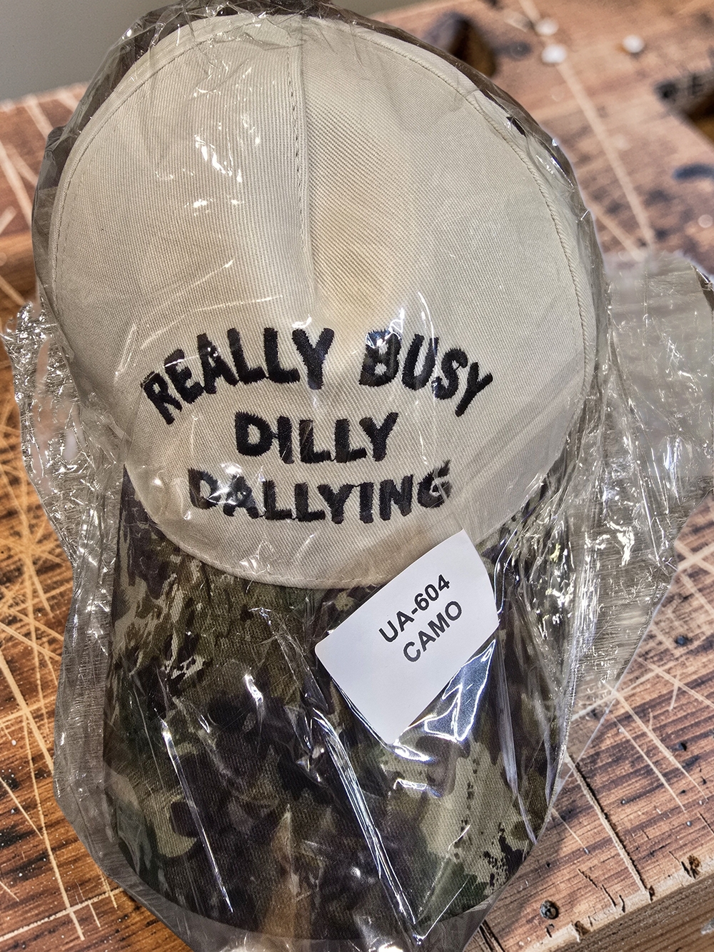 Zenana NWT Really Busy Dilly Dallying Camo Baseball Cap
